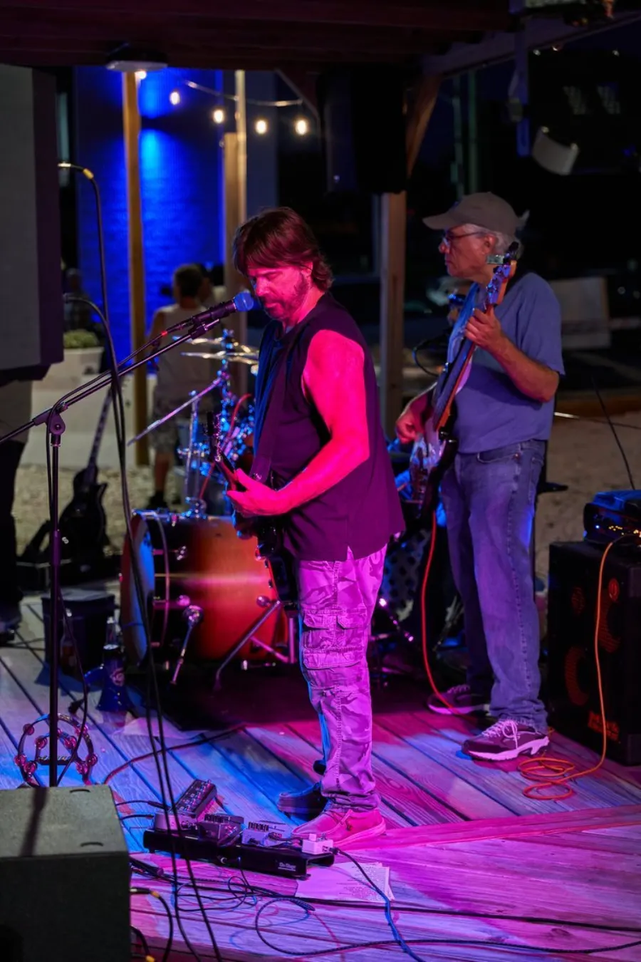 Live band on the waterfront stage